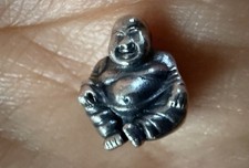 Pandora Happy Smiling Buddha Bead Charm Meditation Sterling #790478 Retired ALE