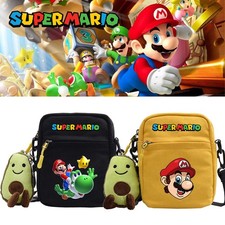 Super Mario Bros Canvas Crossbody Bag With Zipper Poets For School And Daily
