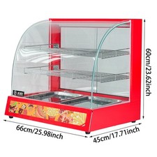 Food Display Warmer Keeps Food Hot & Crispy Digital Thermostat Control