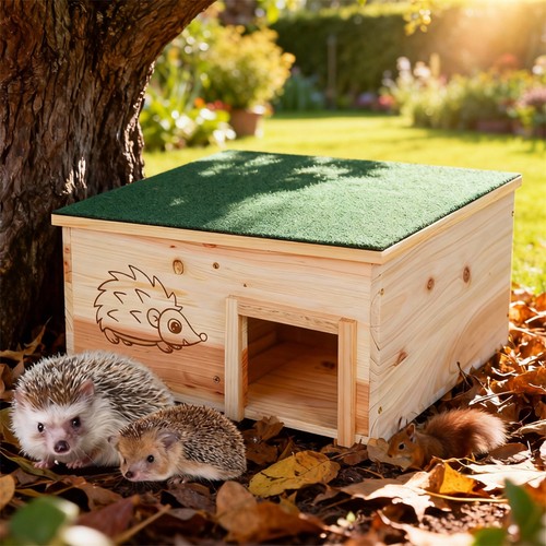 Wooden hedgehog house - wooden,