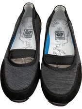 Down To Earth Black Flat Comfort Shoes Slip On - Size UK 3