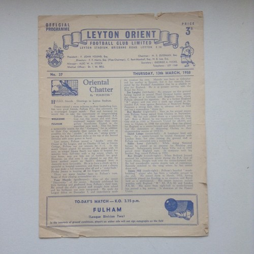 1957 leyton orient v - 1957/58,