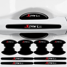 8Pcs Black Sports Car Door Handle Bowl Anti-scratch  Sticker Protector Accessory