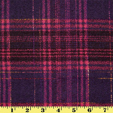 Wool Plaid Fabric by Yard
