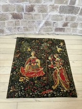 Dolls House 1/12 Scale Woven Fabric Medieval Tudor Rug or Wall Hanging Tapestry