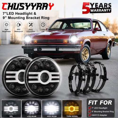 Pair round led headlight - pair,