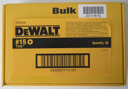 Dewalt dw2648b t15 torx - torx, 2"