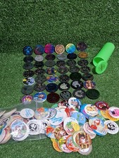 Huge 90’s Pog Collection Including 41 Slammers Pogs World Tour Federation Chupa
