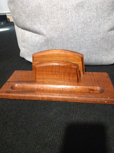 Wooden letter rack pen holder - wooden, rack/pen