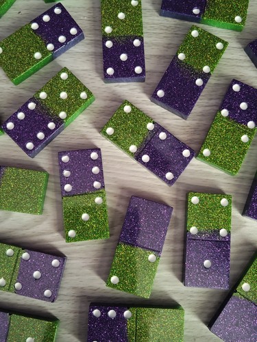 Handmade purple and - , green