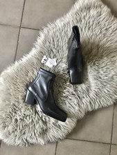 Zara Black Leather Cowboy Heel