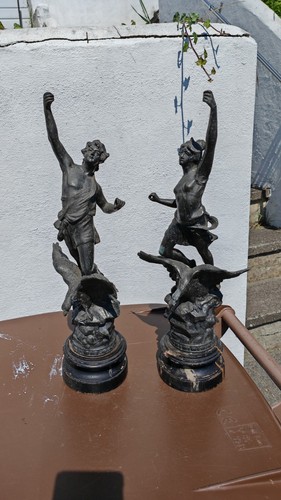 Antique bronze spelter french - spelter,
