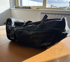 Retro Adidas Black Leather Luggage Gym Sports Bag/Holdall  |