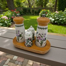 Portmeirion Salt and Pepper 18cm Grinders Mills and shaker set RARE - Sweet Peas
