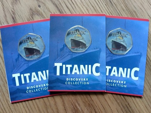 Coloured titanic 50p - coloured,