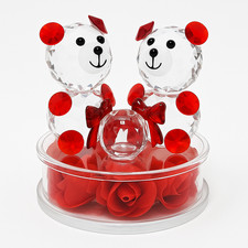 Crystal Bear Couple Figurine