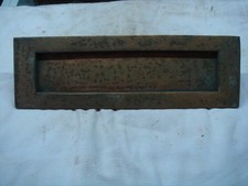 unusualy large vintage brass letter box flap reclaimed