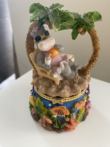 Whimsical hippo trinket - hippo, box
