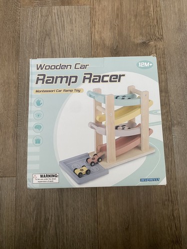 Wooden car ramp montessori - wooden,