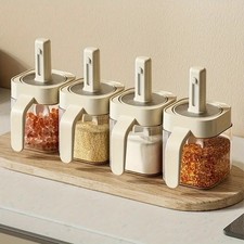 Premium Spice Container Rack Set With Built in Measuring Spoons Herbs,Spices Jar