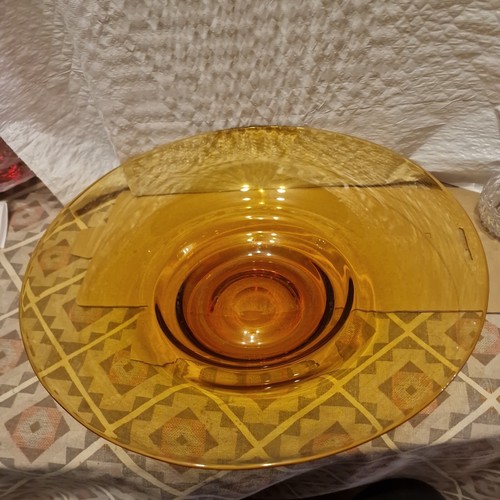 Large flared amber glass - amber,