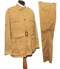 BERETTA SERENGETI MADE IN ITALY TWILL COTTON SAFARI SUIT 42"L W34'' KHAKI