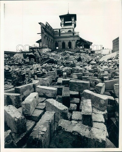 1963 press photo - photo, bricks