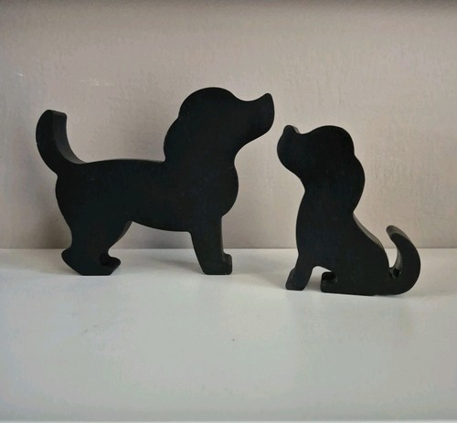 Dog ornament pair black - dog,