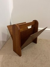 Vintage Mid Century Modern Teak Magazine Rack 1950s 1960s 