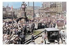 ptc5145 - Yorks - Heckmondwike Market Place, Royal Visit 30/05/1918 - print 6x4