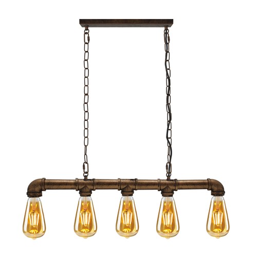Industrial pipe chandelier - industrial, 5