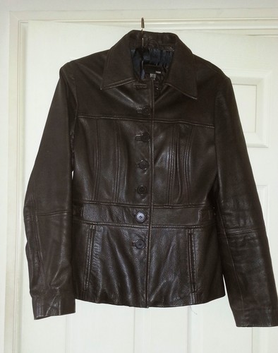 Brown leather jacket size