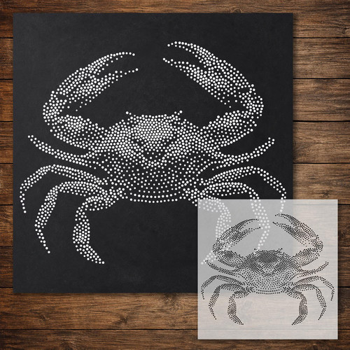 Crab stipple art stencil - stipple,