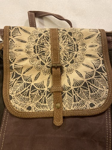 Boho leather backpack mandala - leather,