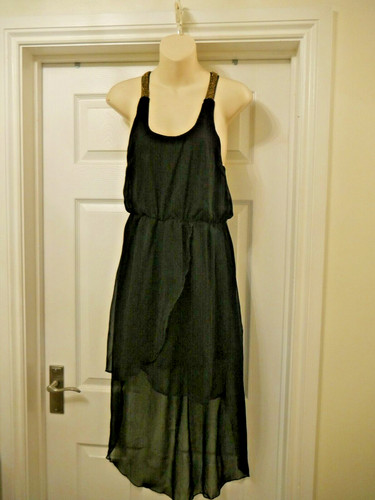 Black beaded dress size gold - beaded,