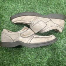 Men’s Clark’s Beige Nubuck Suede Shoes made with Velcro  Size 8g Cushion Cell