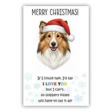 Shetland Sheepdog Christmas Card. Dog Lovers Card From the Dog to Mum, Dad