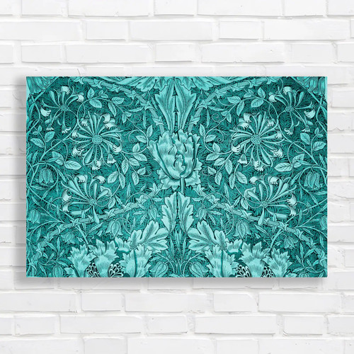 Floral botanical tapestry - tapestry, teal