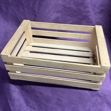 Small Wooden Slatted Storage Crate. Kitchen Garden Bathroom Storage Box Used VGC