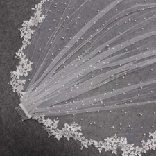Pearl Wedding Veil edge with