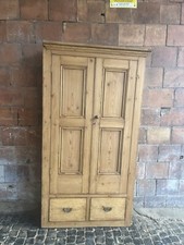 Lovely Antique Victorian Slim Pine Cloak Room Cupboard Hall Cupboard