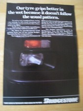 TYRE GRIPS BETTER IN WET BRIDGESTONE RE71 TYRES 1987 ADVERT A4 FILE 21