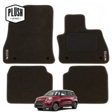 Car Mats for Fiat 500L 2013-2022 Tailored Custom Fit Black Floor Mat Set Badge