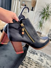 Tu, Navy Real Leather Ankle