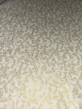 Holly On Cream 1.7 Metres  100% Cotton Premium Craft With Metallic Enhancment