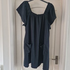 Next Size 16 Dress Black Linen
