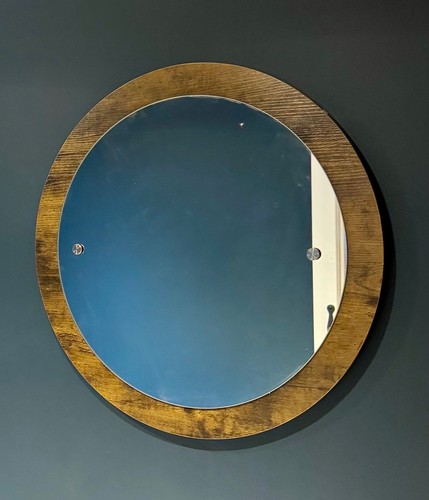 Round dark wood - dark, mirror