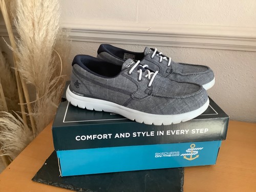 Skechers navy deck trainer - deck,