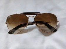 Ray-Ban Outdoorsman Craft RB3422Q Leather/Gold Frames Gradient Brown Lens 55mm 