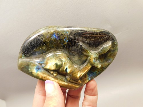 Deer figurine gemstone animal - figurine,